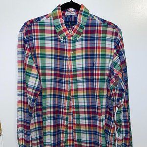 Polo Ralph Lauren Indian Madras Long Sleeve Large L Classic Fit